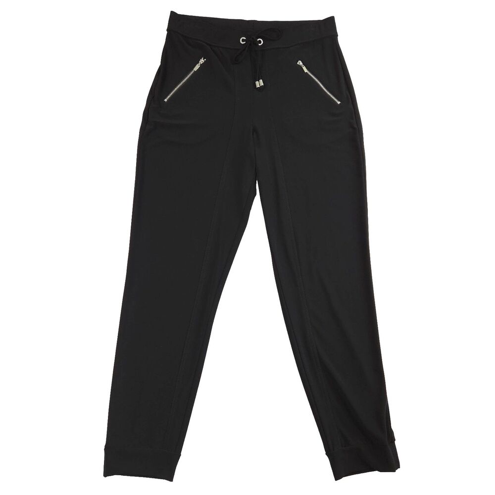 Joseph Ribkoff Black Drawstring Jogger Pants 10 Athleisure Travel Classic